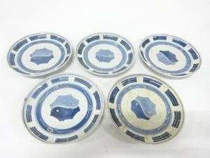 古伊万里　染付　六寸皿　5客